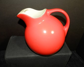 Hall Pottery Chinese Red Ball Pitcher