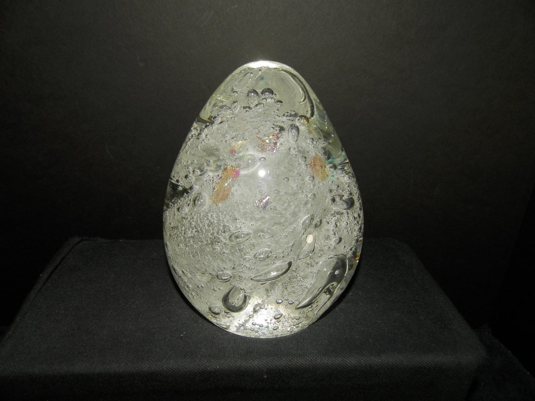Huge Rollin Karg Glass Snow Paperweight - Etsy