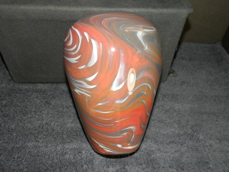 Brown Swirl Art Glass Vase