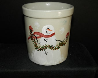 Beaumont Keramik Handbemalt Schneemann Crock