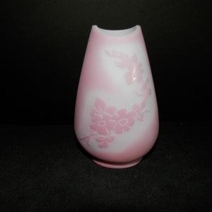 Fenton Rose Quartz Sand Carved Vase