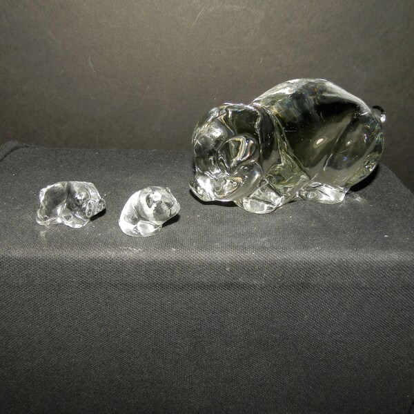 Original Heisey Rare Sow Pig Figurine And Piglets