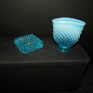 Two Pieces Fenton Blue Opalescent