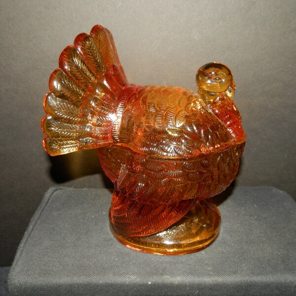 Amber Tom Turkey Covered Candy Dish