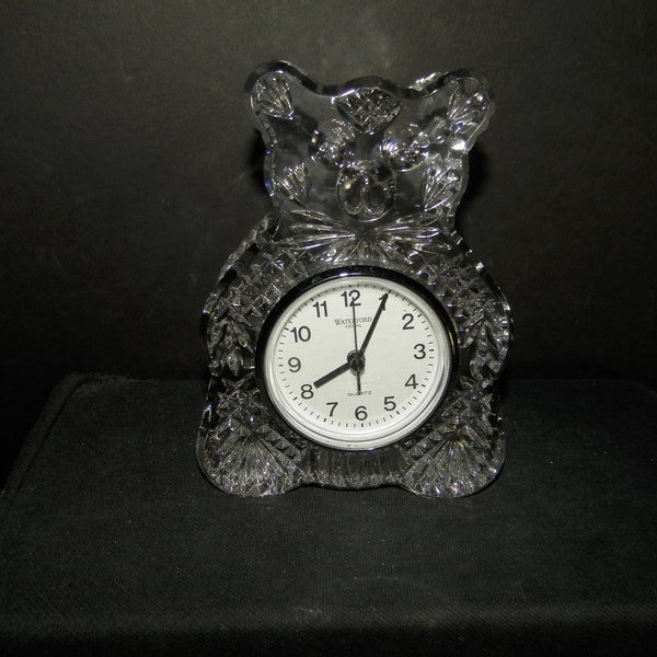 Horloge ours en peluche en cristal de Waterford