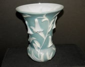 Phoenix Art Glass Grey White Vase