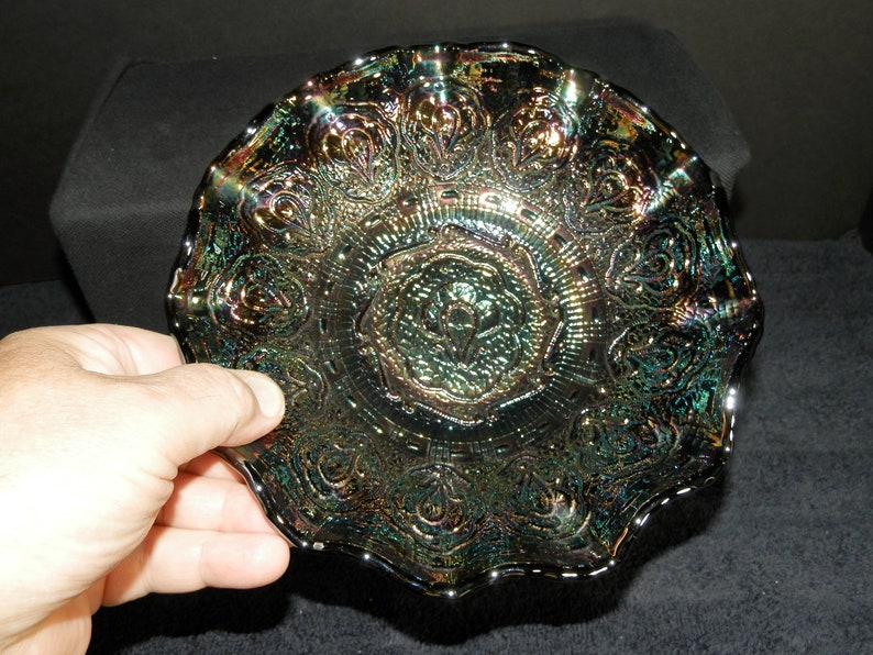 Fenton Amethyst Persian Medallion Carnival Glass Bowl Etsy