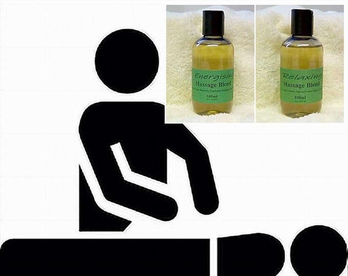 2 x100ml Bottles, Energy & Relax Blend Essential and Massage Oils, Pre Mix, Bath