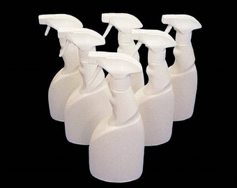 Box of 6 Trigger, Spray, Bottles, New, 500ml, White PCR Recycled HDPE