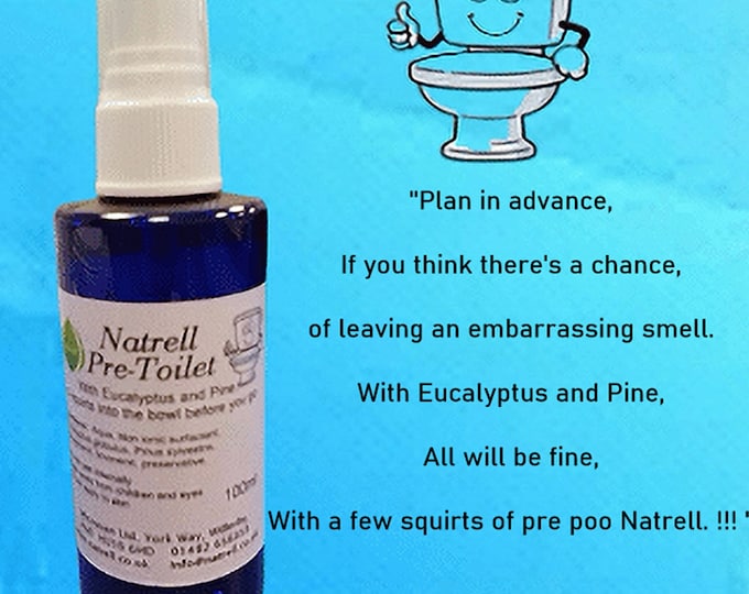 Pre-Toilet, Pre Poo Spray,100ml,Pine and Eucalyptus Oils, Air Freshener, Natrell