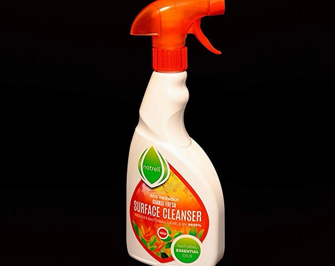 Surface Spray, Natrell, Antimicrobial 500ml, 4 Essential oils, orange base, Natural. BS127, Sustainable