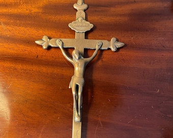 Ancient crucifix in bronze eighteenth century