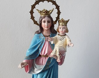 Sculpture of Virgen del Socorro or Maria Auxiliadora Our Lady Help of Christians