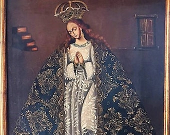 Oil on canvas Cuzco Virgin