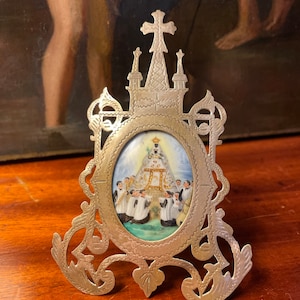 Antique. Religious. Black Virgin Mary and Jesus Child.