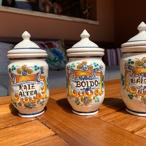 Three precious vintage pharmacy jars