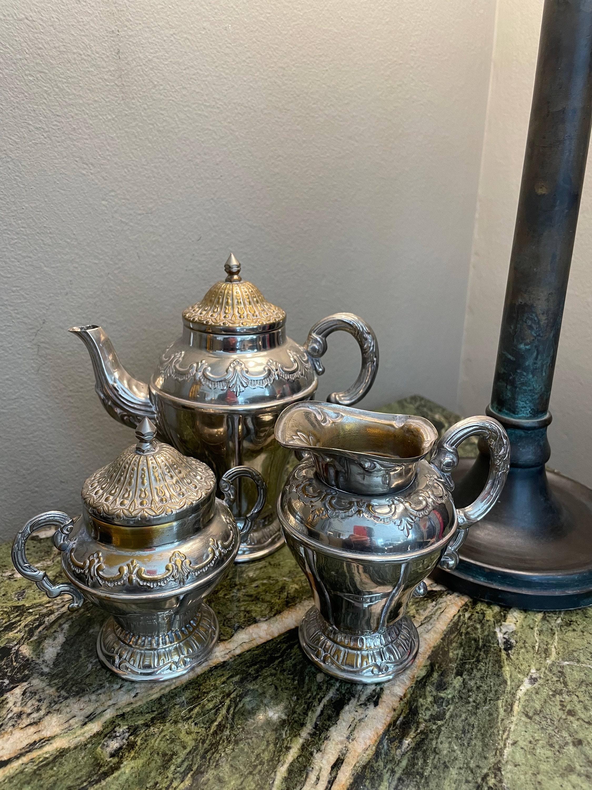 Tea Set. Three Pieces in Silver-plated Metal. Vintage - Etsy