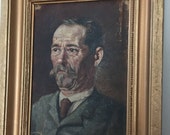 Antique oil on canvas gentleman portrait 