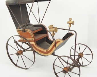 Vintage Victoriaans Duryea-buggy-motorwagenmodel zonder paard