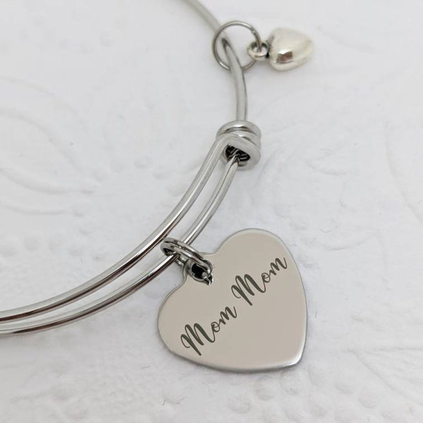 Mom Mom bangle - mom mom bracelet - mother's day jewelry - gift for mother's - gift for mom - mama - mommom - mom jewelry -