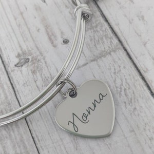Nonna bangle - nonna bracelet - nonna jewelry - adjustable silver bracelet - gift for nonna - gift for grandma - mother&#39;s day gift