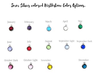 Add a birthstone! ONE SILVER TONE 8mm - add on item