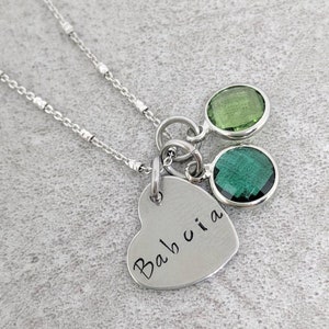 Babcia jewelry - Babcia birthstone necklace - Babcia gift - personalized Babcia gift - grandmother necklace