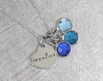 Grandma necklace - grandma jewelry - birthstone necklace - gift for Grandma - Christmas gift - mother's day gift -