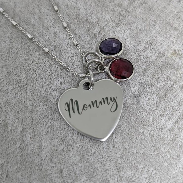 Mommy birthstone necklace  - family birthstone necklace for mommy - mother's day jewelry - personalized jewelry - gift for mommy