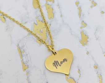 Mom birthstone necklace  - family birthstone necklace for mom - mother's day jewelry - personalized jewelry - yellow gold tone mom necklace