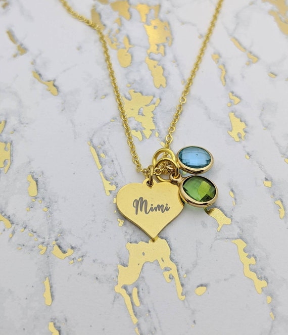 Personalized Jewelry Mimi Birthstone Necklace White Gold Mimi