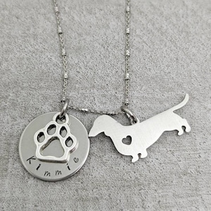 Dachshund necklace - dog mom gift - dachshund charm necklace - remembrance gift - dachshund jewelry - I love my dachshund