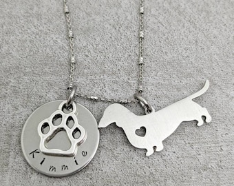 Dachshund necklace - dog mom gift - dachshund charm necklace - remembrance gift - dachshund jewelry - I love my dachshund