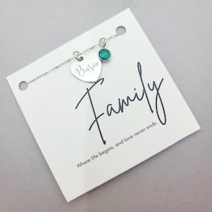 Busia necklace - Busia birthstone necklace - Busia gift - personalized Busia gift - busia jewelry