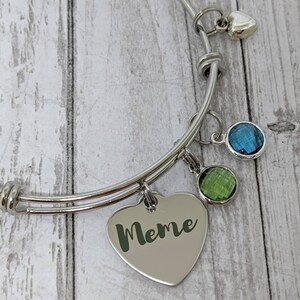 Meme bangle bracelet - meme jewelry  - gift for meme - gift for grandma - mother&#39;s day gift - for the best meme ever