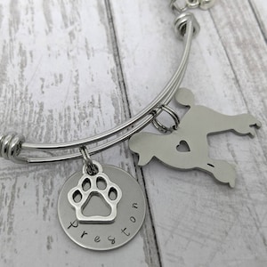 Poodle bracelet - Poodle gift - Poodle jewelry - dog mom gift - Poodle bangle - I love my Poodle