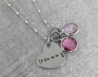 Grammy necklace - Grammy birthstone necklace - Grammy jewelry - gift for Grammy - Grammy mothers day gift