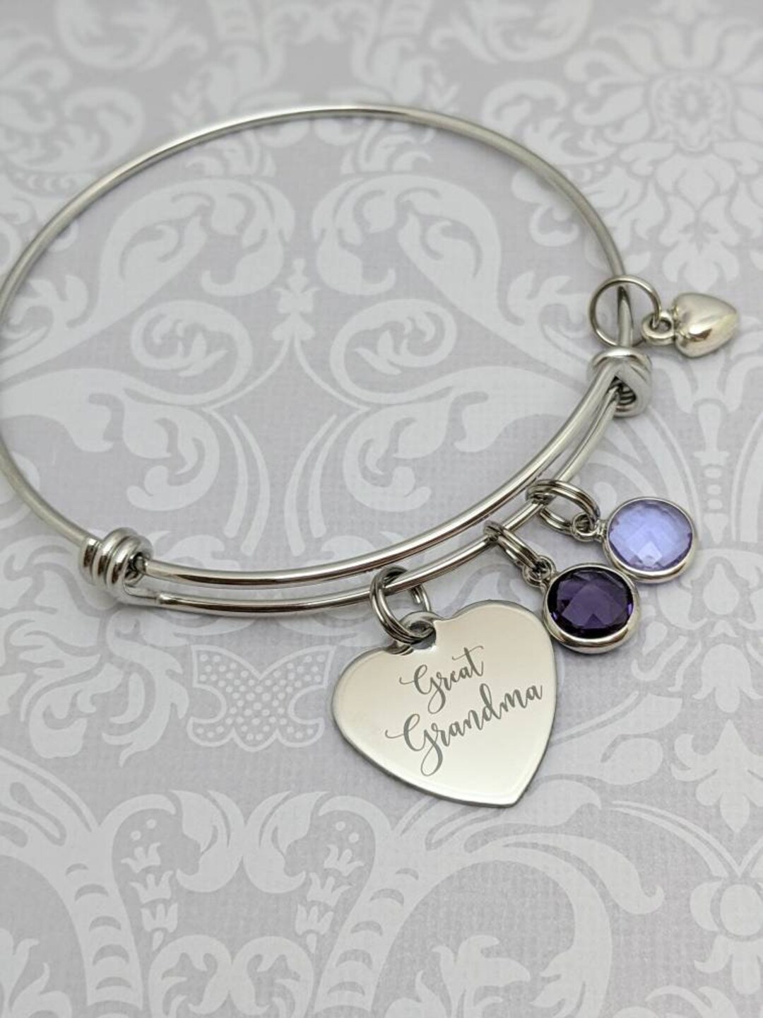 Great Grandma Bangle Bracelet Great Grandma Jewelry Birthstone