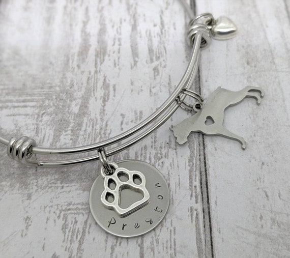 Boxer Bracelet Dog Mom Gift Boxer Bangle Boxer Dog Gift