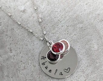Abuela necklace  - gift for Abuela - birthstone necklace for Abuela - mother's day jewelry - personalized Abuela jewelry -