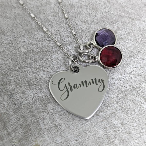 Grammy necklace - Grammy birthstone necklace - Grammy jewelry - gift for Grammy - Grammy mothers day gift