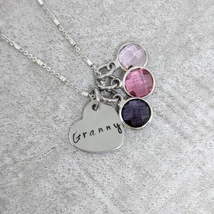 Granny necklace  - family birthstone necklace for granny - mother&#39;s day jewelry - personalized jewelry - gift for granny