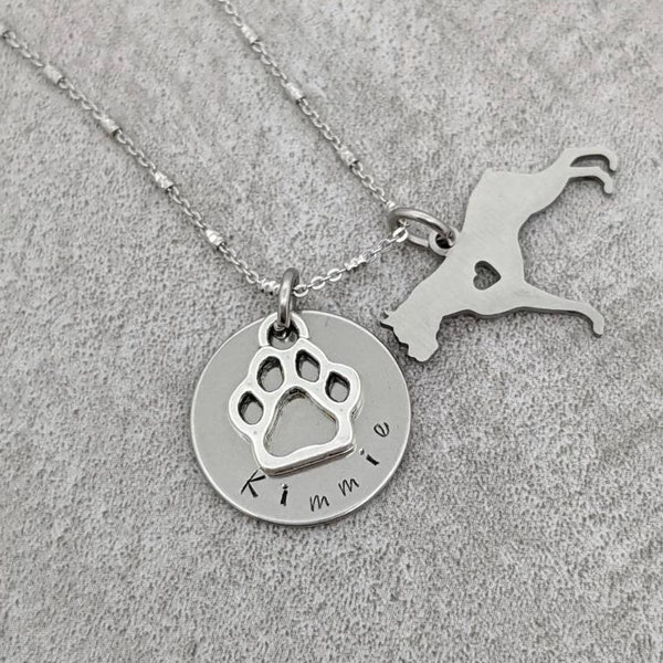 Boxer dog necklace - dog mom gift - boxer charm necklace - remembrance gift - boxer jewelry dog - I love my boxer