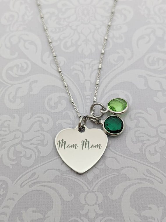 Personalized Heart Locket Necklace for Mom