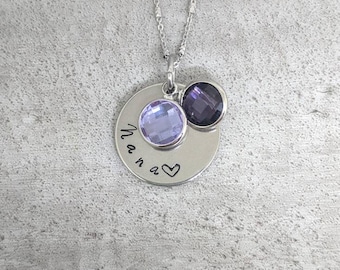 Nana necklace - nana jewelry - birthstone Jewelry - gift for nana - gift for grandma - nana gifts