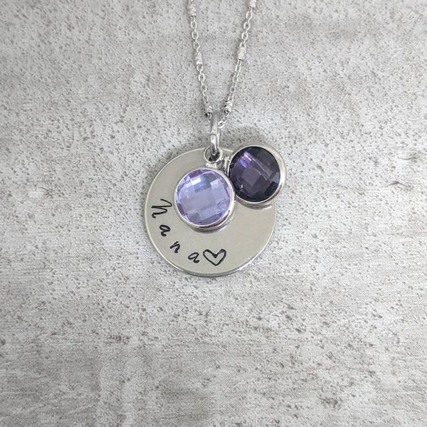 Nana necklace - nana jewelry - birthstone Jewelry - gift for nana - gift for grandma - nana gifts