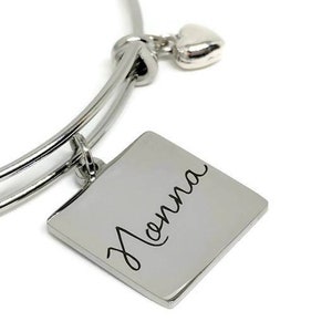 Nonna bangle - nonna bracelet - nonna jewelry - adjustable silver bracelet - gift for nonna - gift for grandma - mother&#39;s day gift