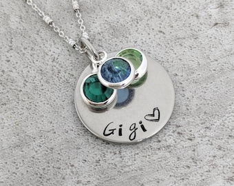 Gigi necklace  - Gigi birthstone necklace -  for gigi - mother's day jewelry - personalized jewelry - gift for gigi