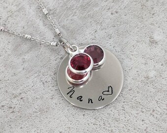 Nana necklace - nana jewelry - silver birthstone Jewelry - gift for nana - gift for grandma - nana gifts