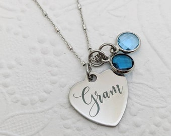 Gram necklace - Grandma necklace - Grandma jewelry - gift for Gram - gift for grandma - mother's day gift for Gram